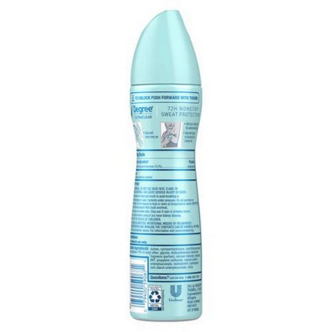 Axe, Degree MotionSense Dry Spray Antiperspirant UltraClear Black + White Pure Clean, 3.8 Oz Degree